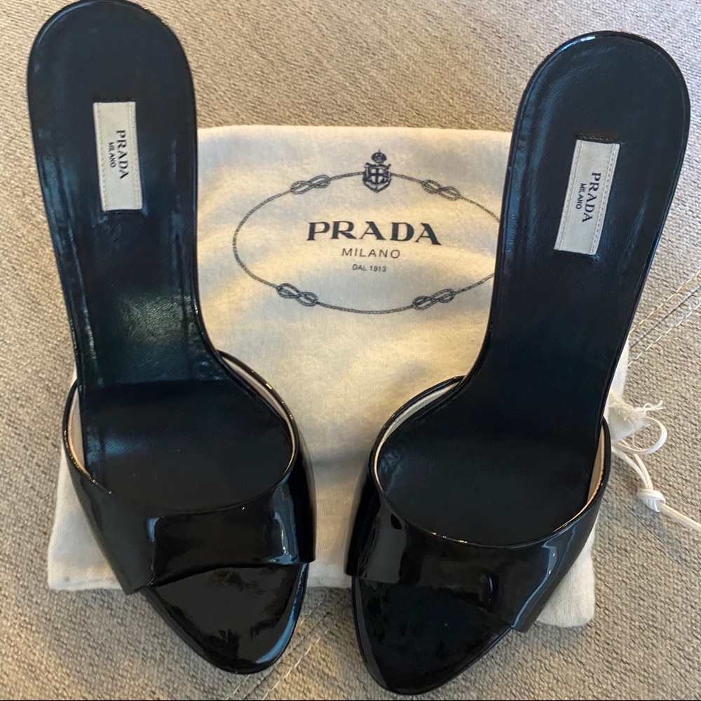 Black Patent Leather Prada Heels